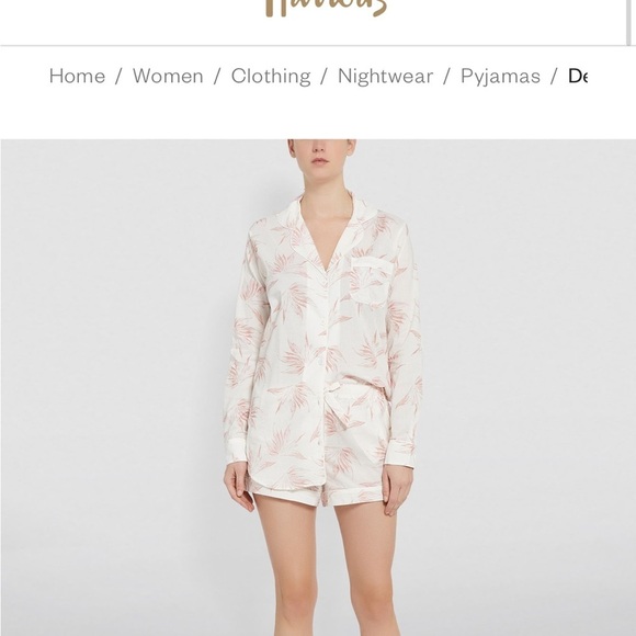 DESMOND & DEMPSEY Deia Print Pajamas Top - Picture 1 of 9